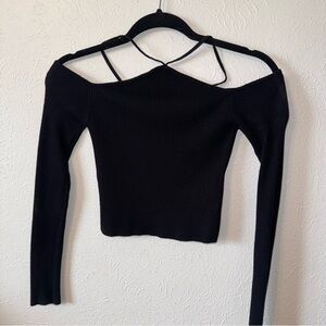 Zara Knit strappy long sleeve top